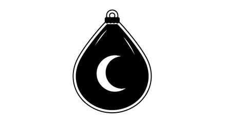 Black Pendant with White Crescent Moon. © Batupa
