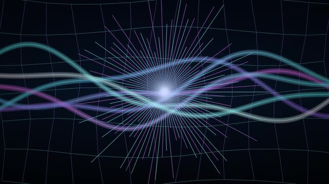 Futuristic Abstract Light Waves Background With Glowing Energy Lines