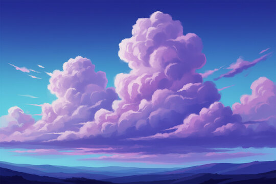 violet clouds and sky