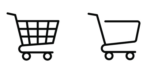 Set of shopping cart line art icons for e commerce and retail with shopping ecommerce purchase © Stormlab99