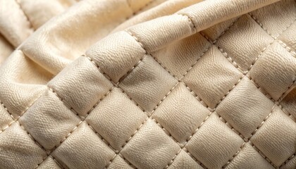 Naklejka premium Luxurious Quilted Fabric - A Close-Up of Texture and Design.