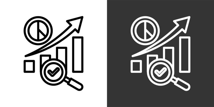 Exploratory Analysis Black And White Multiple Style Icon Set Collection Pack Vector Illustration 