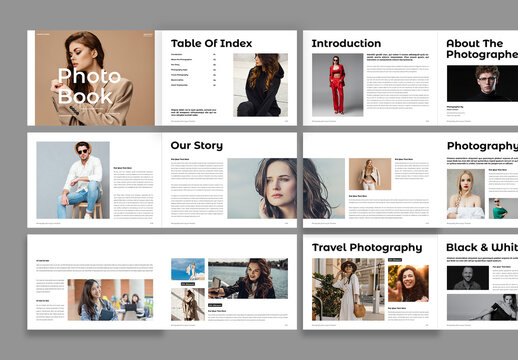 Photography Book Layout Template Design