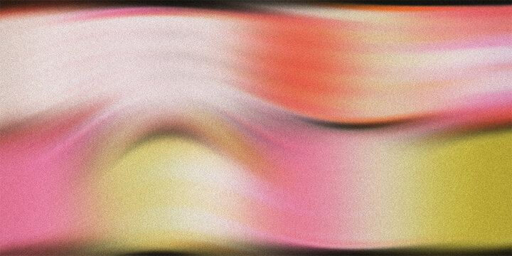 Vibrant abstract wave background featuring pink and yellow color gradients with heavy noise texture for modern artistic designs.