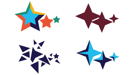 Obraz premium Starbursts and star shapes explosion confetti abstract colorful shapes.