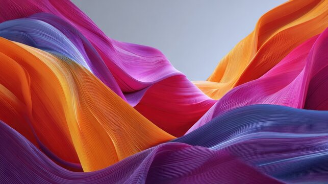 Flowing, vibrant fabric in a swirling, abstract digital art