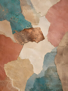 Abstract Artistic Collage Featuring Earthy Tones and Textured Layers for Modern Interior Design and Creative Wall Art Backgrounds