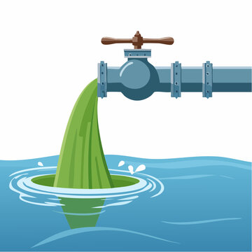 Pollution from pipe into water