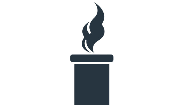 Dark silhouette of a chimney with flame-like smoke rising