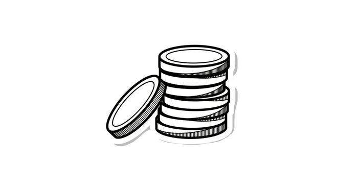 Stack of Coins with One Coin Open.