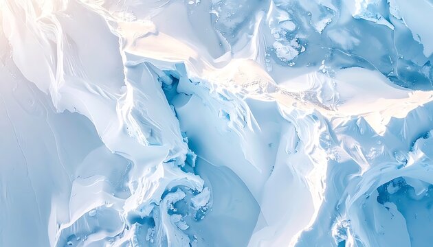 Frozen ice surface with blue tones.