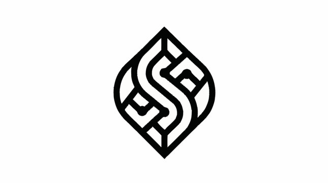 Abstract geometric logo design with interlocking shapes.