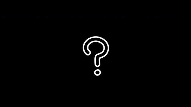 Hand-Drawn Question Mark Pop Up and Swaying Animation with Alpha Channel, 4K