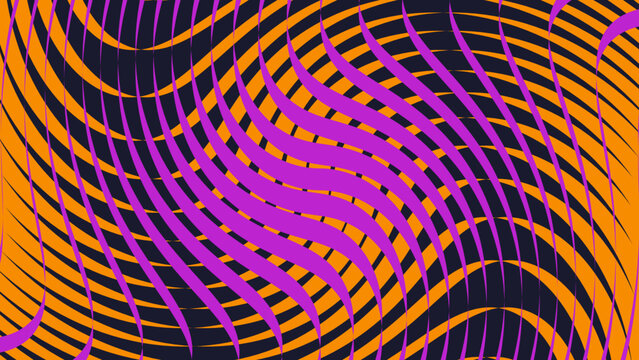 Abstract background with wavy orange and pink lines creating a dynamic moire pattern effect
