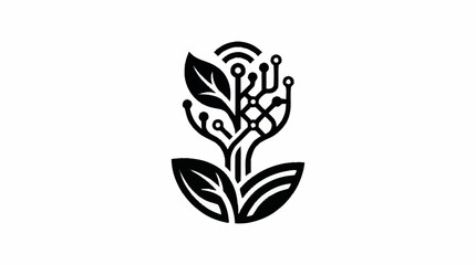 Digital Plant Technology Symbol. © indah