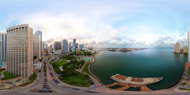 Aerial 360 photo Downtown Miami Bayfront Park FIFA World Cup fan festival 2026