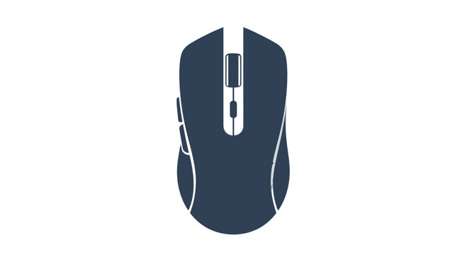 Modern Dark Blue Wireless Computer Mouse.