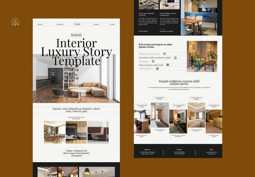 Luxury Interior Story News Letter Template