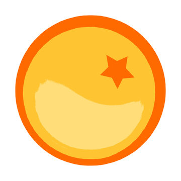 Single dragon ball one star crystal, minimal cartoon look, scalable vector graphics