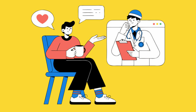 Telemedicine, online doctor consultation, virtual healthcare, medical chat