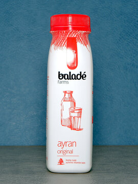 Balade Forms Aryan fresh laban drink can isolated closeup view 