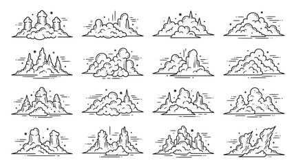 Fototapeta premium Fantasy Cloud Islands Collection: Dreamy Sky Scapes and Whimsical Landscapes