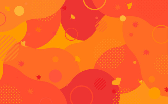 紅葉のポップな抽象背景_横