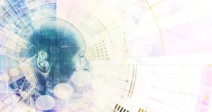 Man Accessing Technology Information and Multimedia Content on Internet Looping