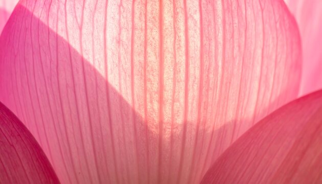 Detailed macro photograph of a single sacred lotus petal with elegant vertical lines