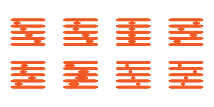 Collection of Flat Orange Abacus Counting Icons and Mathematical Data Visualization Graphics for Educational Design