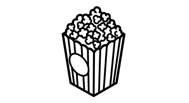 Popcorn in Striped Paper Container.