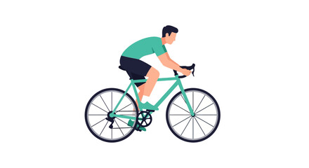 Naklejka premium man riding bicycle, cycling sport