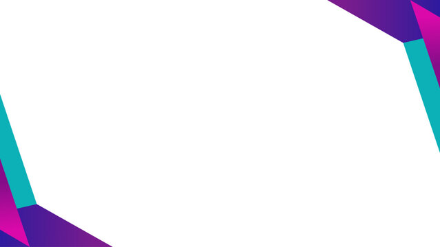 Background white with purple cyan on corners. Vector can be used for banners, posters, power points, certificates, templates, slides, etc.