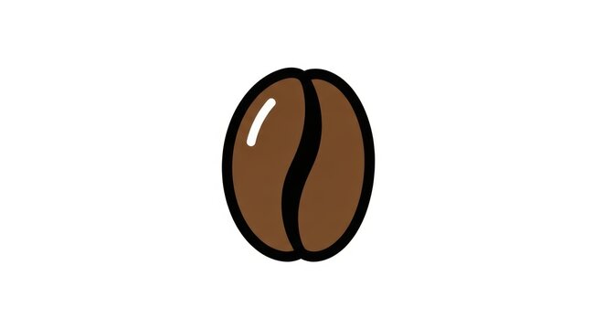 Brown coffee bean on white background.