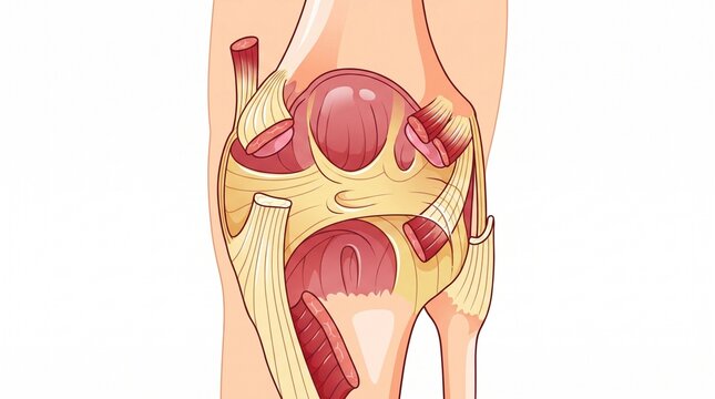 Human Knee Joint Anatomy Illustration