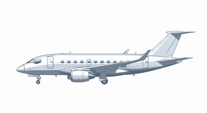 Side view of a modern private business jet aircraft