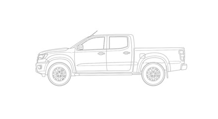 pickup truck outline drawing © Azrha