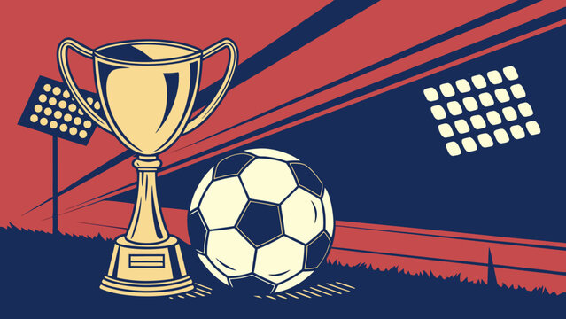 Football Tournament Trophy Stadium Background.