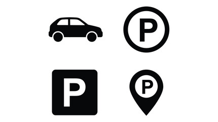 Road sign and parking lot   car icon mark vector set.eps © Innovation Galary