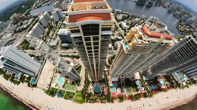 Best aerial stock Sunny Isles Beach Florida 4k 60fps