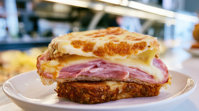 gourmet croque monsieur food photography