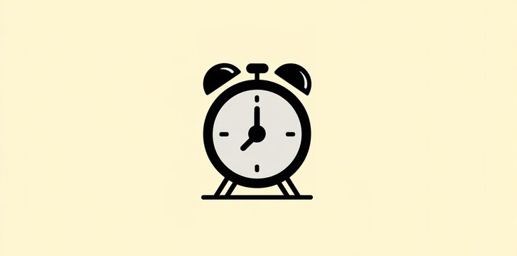 Simple alarm clock icon for time management and morning routine