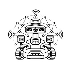 Naklejka premium Advanced Robotics Technology and Futuristic Autonomous Mobile Robot for Smart Industry Applications