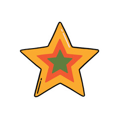 Obraz premium Star Retro Layered Icon for Badges Rewards and Playful Design Projects