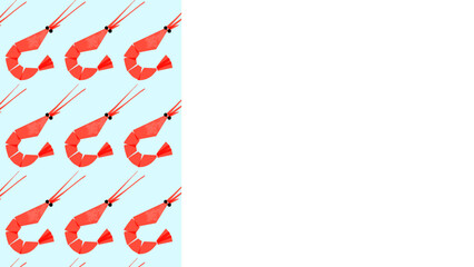 Fototapeta premium Geometric Shrimp Pattern Background with Copy Space