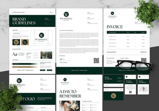 Green And Brown Wedding Organizer Brand Guidelines 