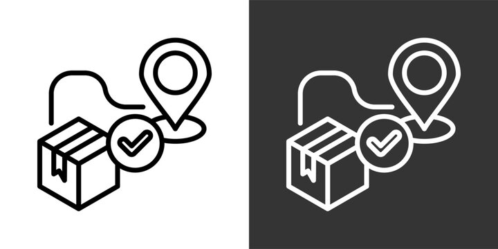 Tracking Black And White Multiple Style Icon Set Collection Pack Vector Illustration 
