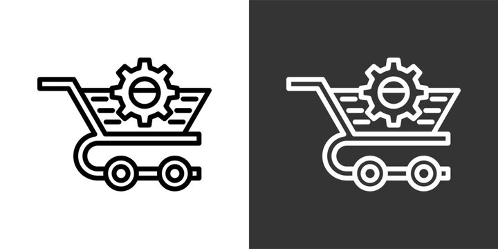 Procurement Black And White Multiple Style Icon Set Collection Pack Vector Illustration 