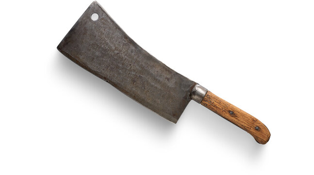 butcher cleaver knife for chopping meat, PNG on Transparent background