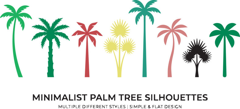 Tropical Island with Palm Trees Vector Illustration for Summer Beach Vacation Design